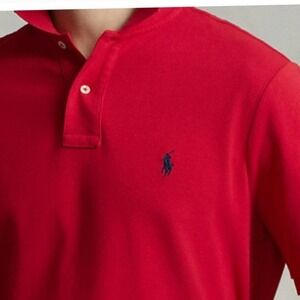 Polo Ralph Lauren Classic Fit‎ Red Polo Shirt Navy Pony Logo XXL Regular MenNWOT